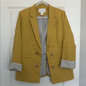 Halogen Mustard Blazer with Striped Lining